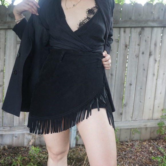 Cache real leather fringe skirt - Picture 2 of 12